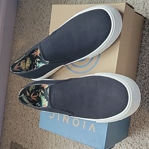Vionic Beach Groove Canvas Black Shoes Size 7.5 Brand New